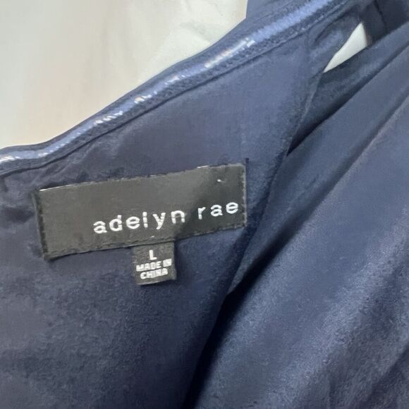 adelyn rae womens navy jumpsuit romper size large twist front formal office - Picture 5 of 11